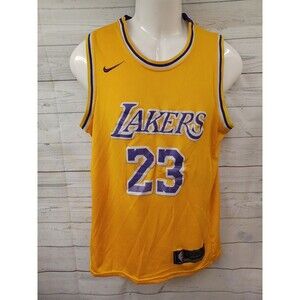 Vtg Nike James LA Lakers #23 Authentic NBA Basketball Jersey Sz 48